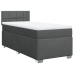 Cama box spring con colchón tela gris oscuro 90x200 cm