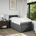 Cama box spring con colchón tela gris oscuro 90x200 cm