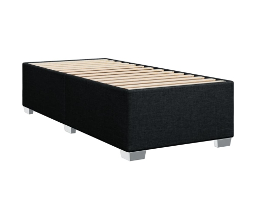 Cama box spring con colchón tela negro 90x200 cm