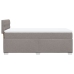 Cama box spring con colchón tela gris taupe 90x200 cm