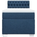 Cama box spring con colchón tela azul 90x200 cm