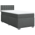 Cama box spring con colchón tela gris oscuro 90x200 cm