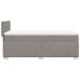 Cama box spring con colchón tela gris taupe 90x200 cm