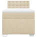 Cama box spring con colchón tela color crema 90x200 cm