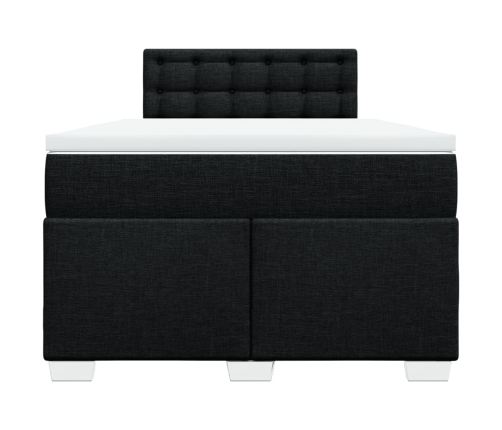 Cama box spring con colchón tela negro 120x190 cm