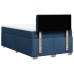 Cama box spring con colchón tela azul 120x200 cm