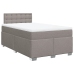 Cama box spring con colchón tela gris taupe 120x200 cm