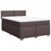 Cama box spring con colchón tela marrón oscuro 140x190 cm