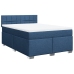 Cama box spring con colchón tela azul 140x190 cm