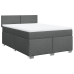 Cama box spring con colchón tela gris oscuro 140x200 cm