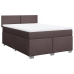 Cama box spring con colchón tela marrón oscuro 140x200 cm