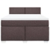 Cama box spring con colchón tela marrón oscuro 140x200 cm