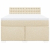 Cama box spring con colchón tela color crema 140x200 cm