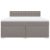 Cama box spring con colchón tela gris taupe 180x200 cm