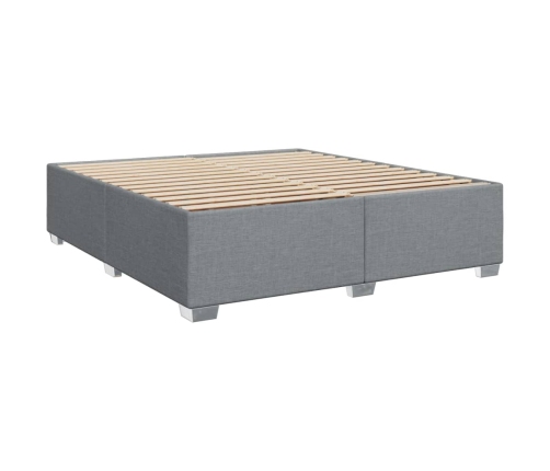 Cama box spring con colchón tela gris claro 180x200 cm