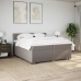 Cama box spring con colchón tela gris taupe 200x200 cm