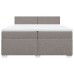 Cama box spring con colchón tela gris taupe 200x200 cm