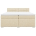 Cama box spring con colchón tela color crema 200x200 cm