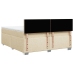 Cama box spring con colchón tela color crema 200x200 cm