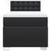 Cama box spring con colchón cuero sintético negro 90x190 cm