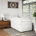 Cama box spring con colchón cuero sintético blanco 90x190 cm