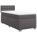 Cama box spring con colchón cuero sintético gris 100x200 cm