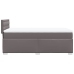 Cama box spring con colchón cuero sintético gris 100x200 cm