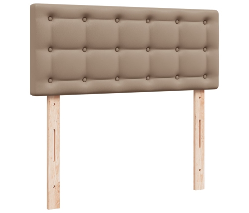 Cama box spring con colchón cuero sintético capuchino 100x200cm
