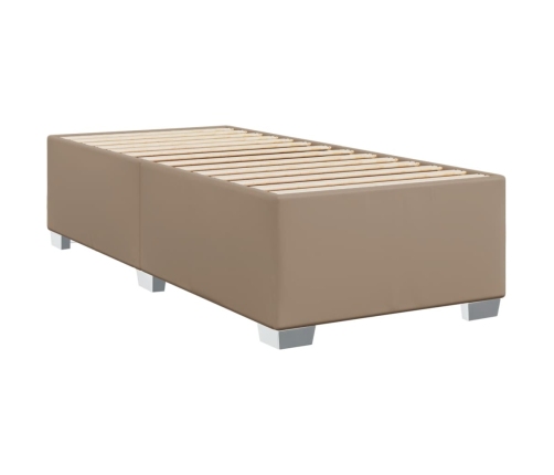 Cama box spring con colchón cuero sintético capuchino 100x200cm