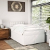 Cama box spring con colchón cuero sintético blanco 120x190 cm