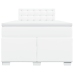 Cama box spring con colchón cuero sintético blanco 120x190 cm