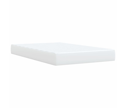 Cama box spring con colchón cuero sintético blanco 120x190 cm