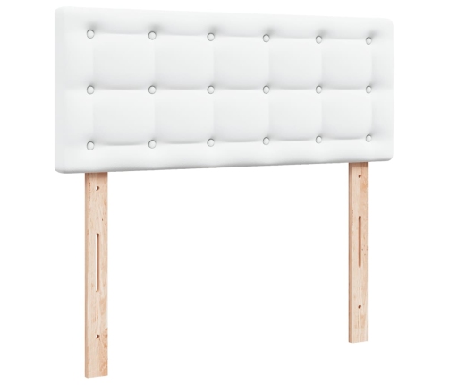 Cama box spring con colchón cuero sintético blanco 120x200 cm