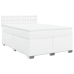 Cama box spring con colchón cuero sintético blanco 140x190 cm