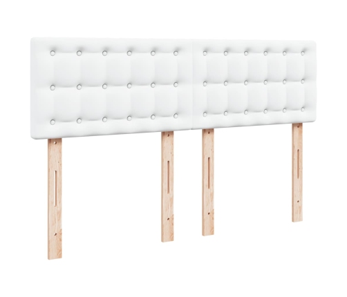 Cama box spring con colchón cuero sintético blanco 140x190 cm