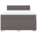 Cama box spring con colchón cuero sintético gris 140x200 cm