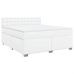 Cama box spring con colchón cuero sintético blanco 180x200 cm