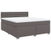 Cama box spring con colchón cuero sintético gris 180x200 cm