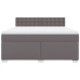 Cama box spring con colchón cuero sintético gris 180x200 cm