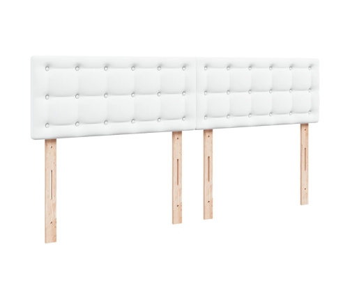 Cama box spring con colchón cuero sintético blanco 200x200 cm