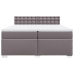 Cama box spring con colchón cuero sintético gris 200x200 cm