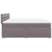 Cama box spring con colchón cuero sintético gris 200x200 cm