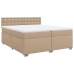 Cama box spring con colchón cuero sintético capuchino 200x200cm