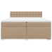 Cama box spring con colchón cuero sintético capuchino 200x200cm