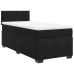 Cama box spring con colchón terciopelo negro 80x200 cm