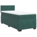 Cama box spring con colchón terciopelo verde oscuro 80x200 cm