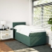 Cama box spring con colchón terciopelo verde oscuro 80x200 cm