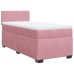 Cama box spring con colchón terciopelo rosa 80x200 cm