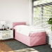 Cama box spring con colchón terciopelo rosa 80x200 cm