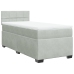 Cama box spring con colchón terciopelo gris claro 80x200 cm